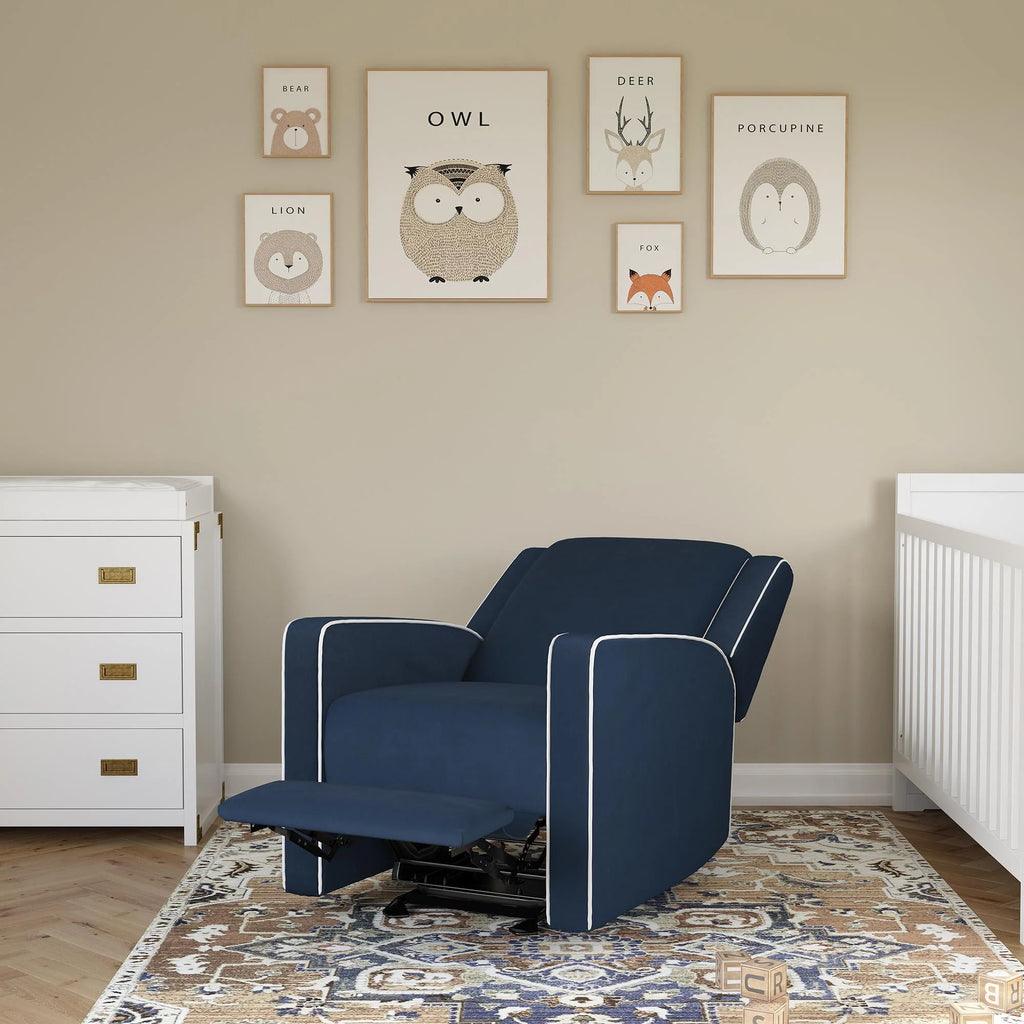 Beige Linen Nursery Rocker Recliner Q662