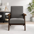 Dark Grey Upholstered Linen Accent Chair C51042