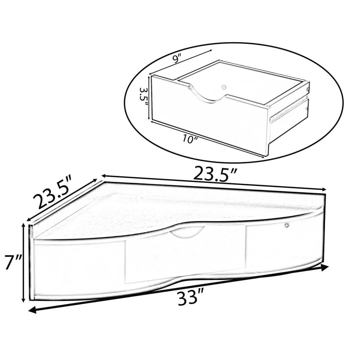 Heart Shaped Corner Desk with Drawer and Two Shelves G24481