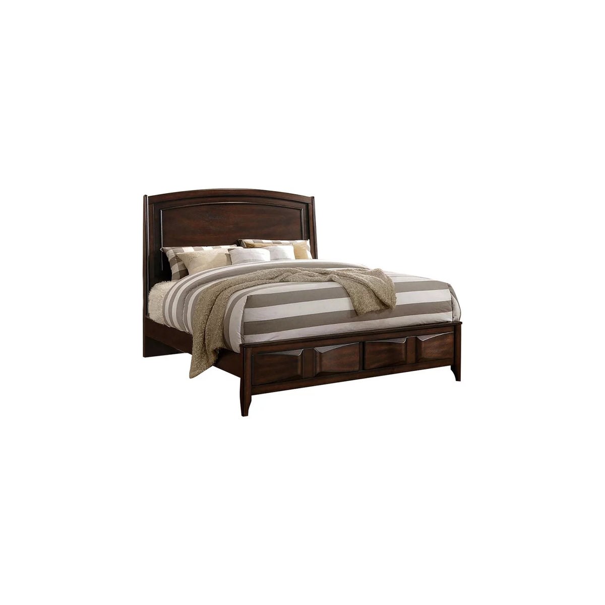 Oak Wooden C.King Bed with 3D Design T818