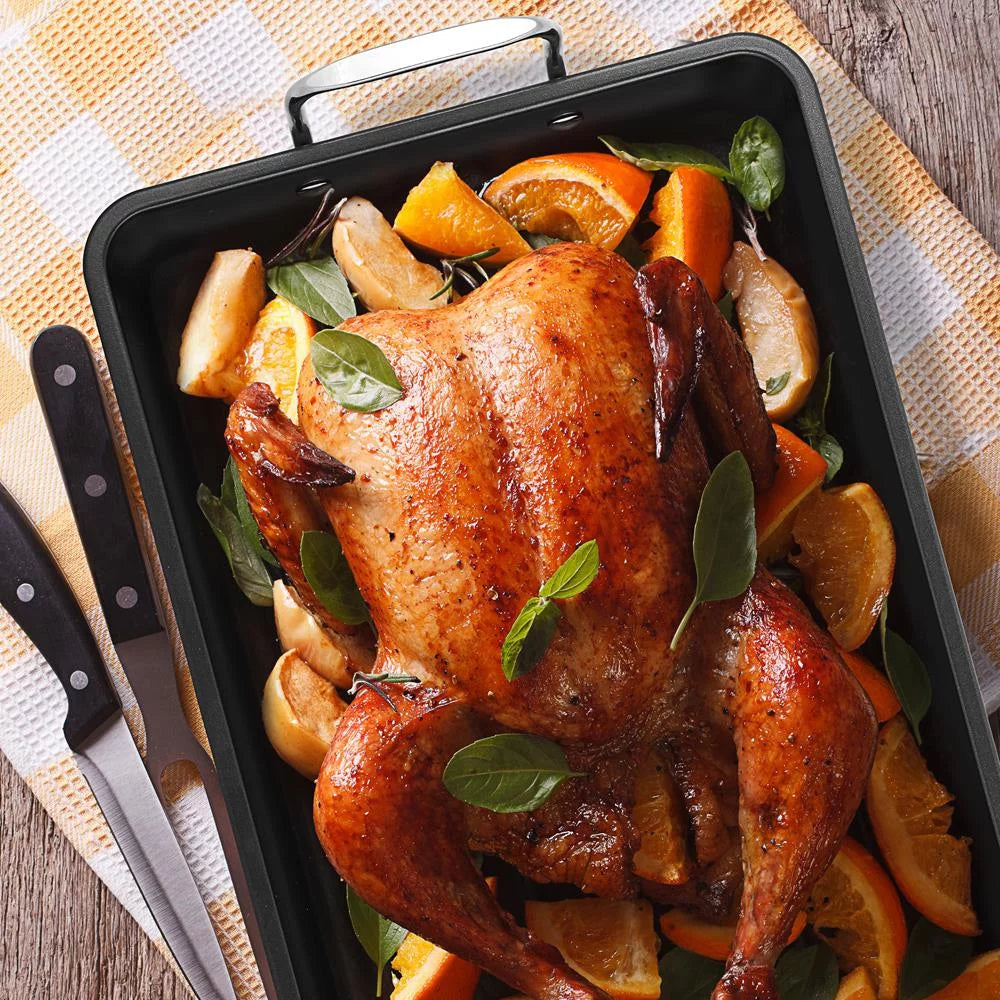 Non-Stick Carbon Steel Roasting Pan with Wire Handle Z54664