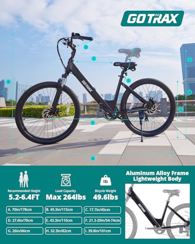 26" Electric Bike 500W 7-Speed Step-Thru Bicycle K319