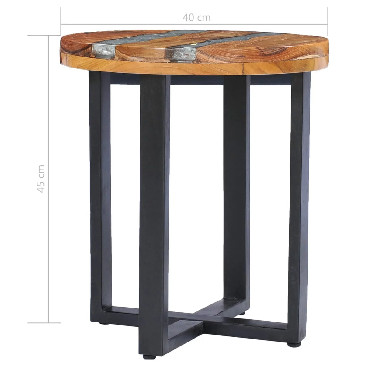 Solid Teak Wood and Polyresin Coffee Table Z285