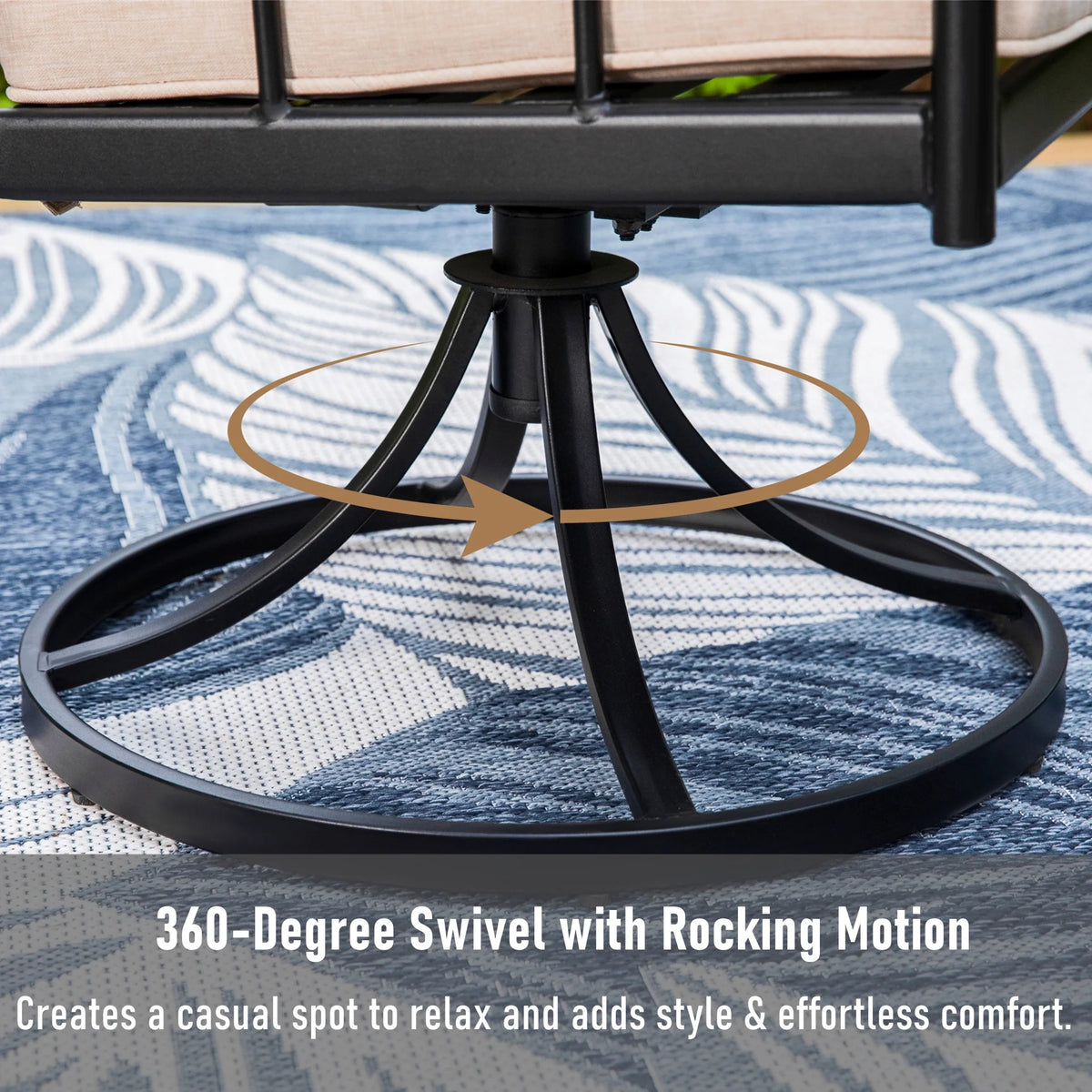 7-Piece Outdoor Dining Set with 6 Swivel Cushioned Chairs & Rectangular Table X4167