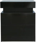 White 3 Drawer Nightstand with LED M30280