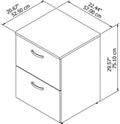 2 Drawer Mobile File Cabinet V7253