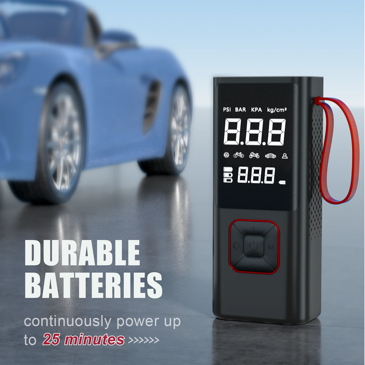 Cordless Tire Inflator Portable Air Compressor 6000mAh 150PSI Air Pump C331