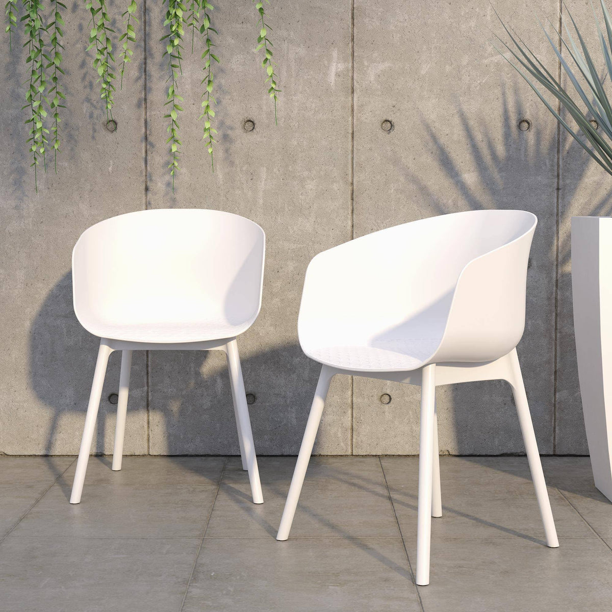 White Indoor/Outdoor Dining Chairs 2-Pack C1091