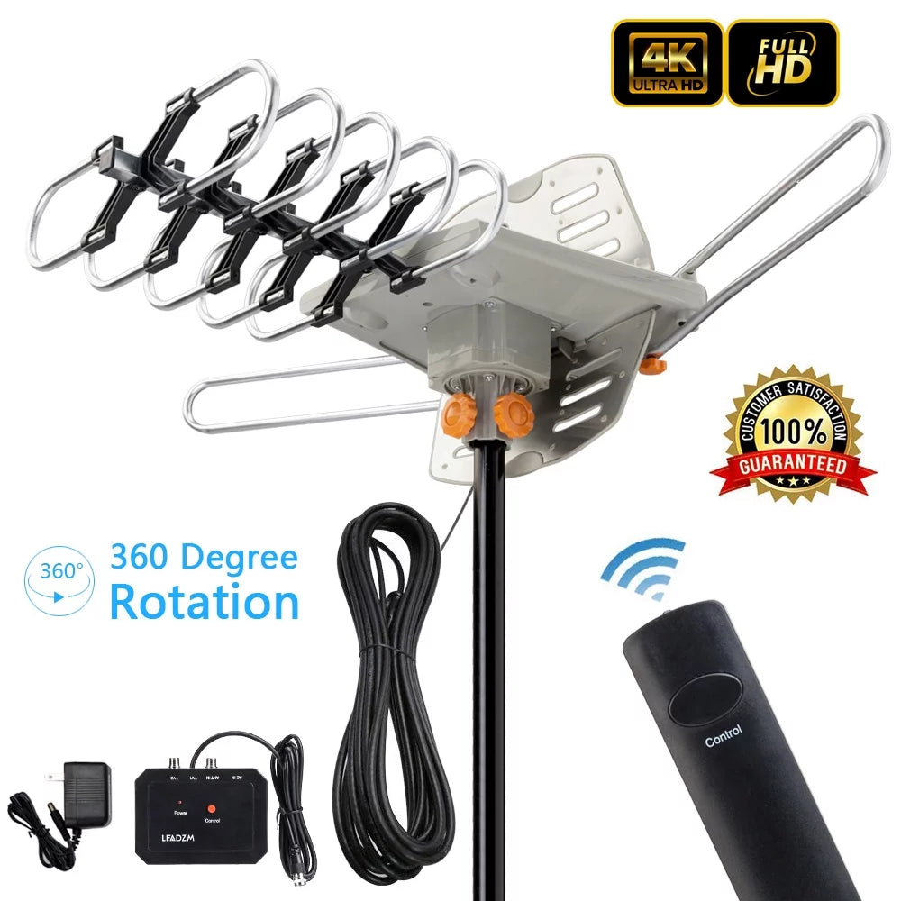Outdoor TV Antenna Motorized Amplified HDTV UHF VHF A968595