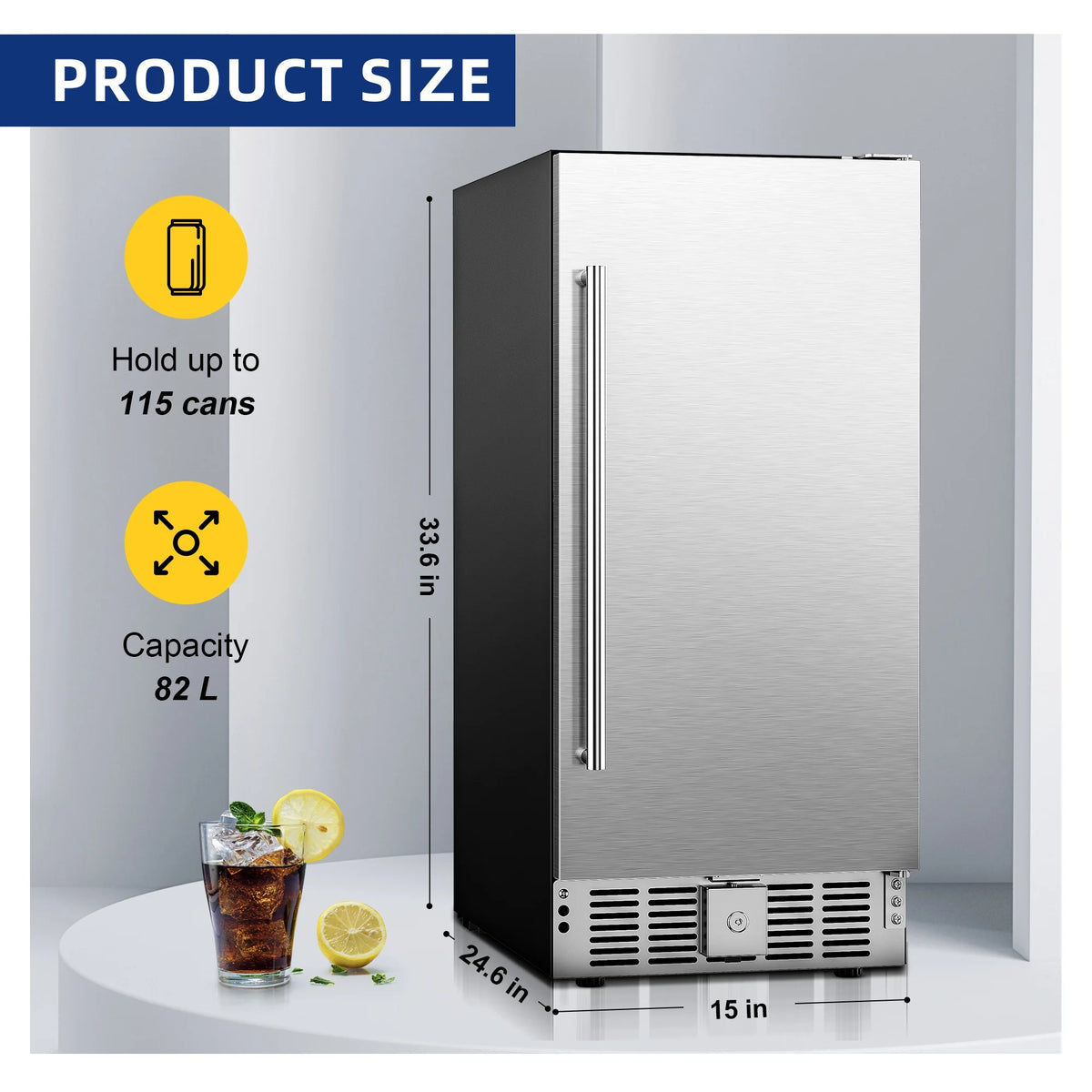 15 Under Counter Beer Fridge with Stainless Steel Door Y160080