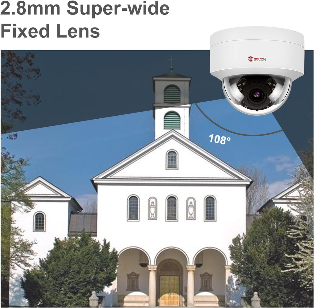5MP 8 Channel IP PoE Security System with 2TB HDD and 8 Dome Cameras L1722