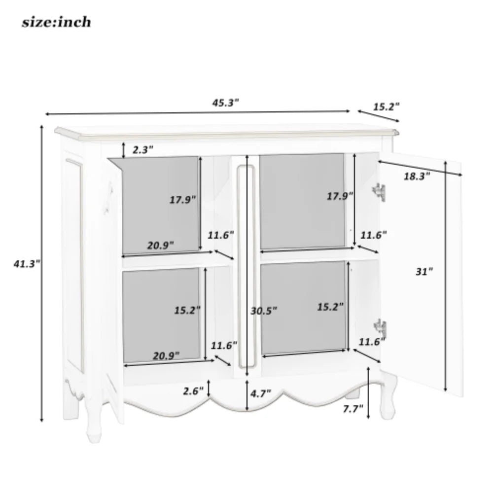 Black Storage Cabinet with 2 Doors W198