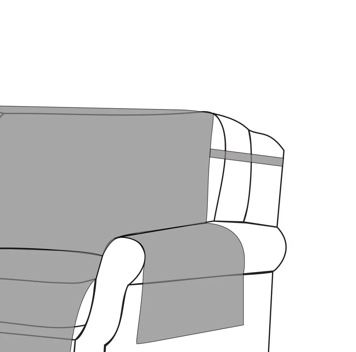 Off-White Polyester Sofa Slipcovers O64286