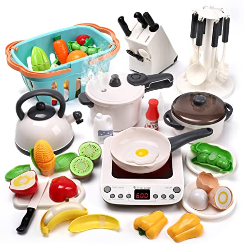 Pretend Play Kitchen Toy with Cookware and Play Food K64042