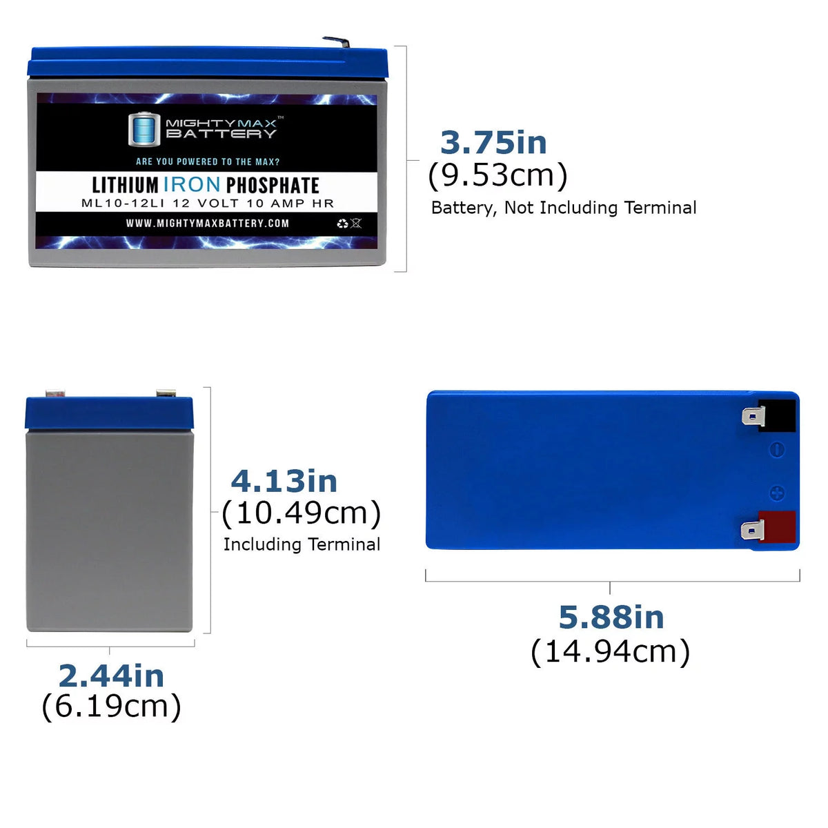 12V 10AH Lithium Replacement Battery 4 Pack T6355