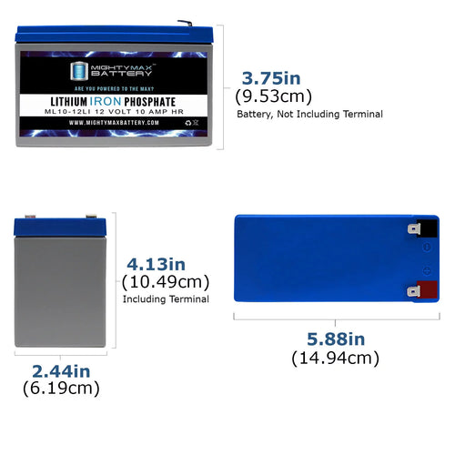12V 10AH Lithium Replacement Battery 4 Pack T6355