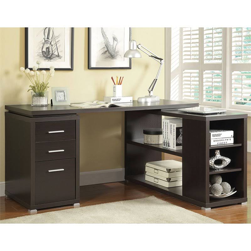L Shaped Writing Desk in Cappuccino E4918