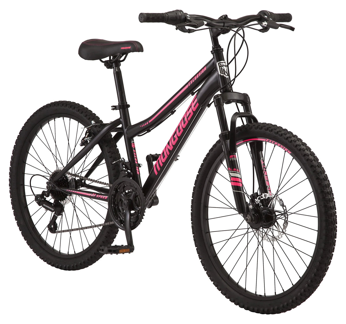 Black 24-in. 21 Speeds Mountain Bike Y6949