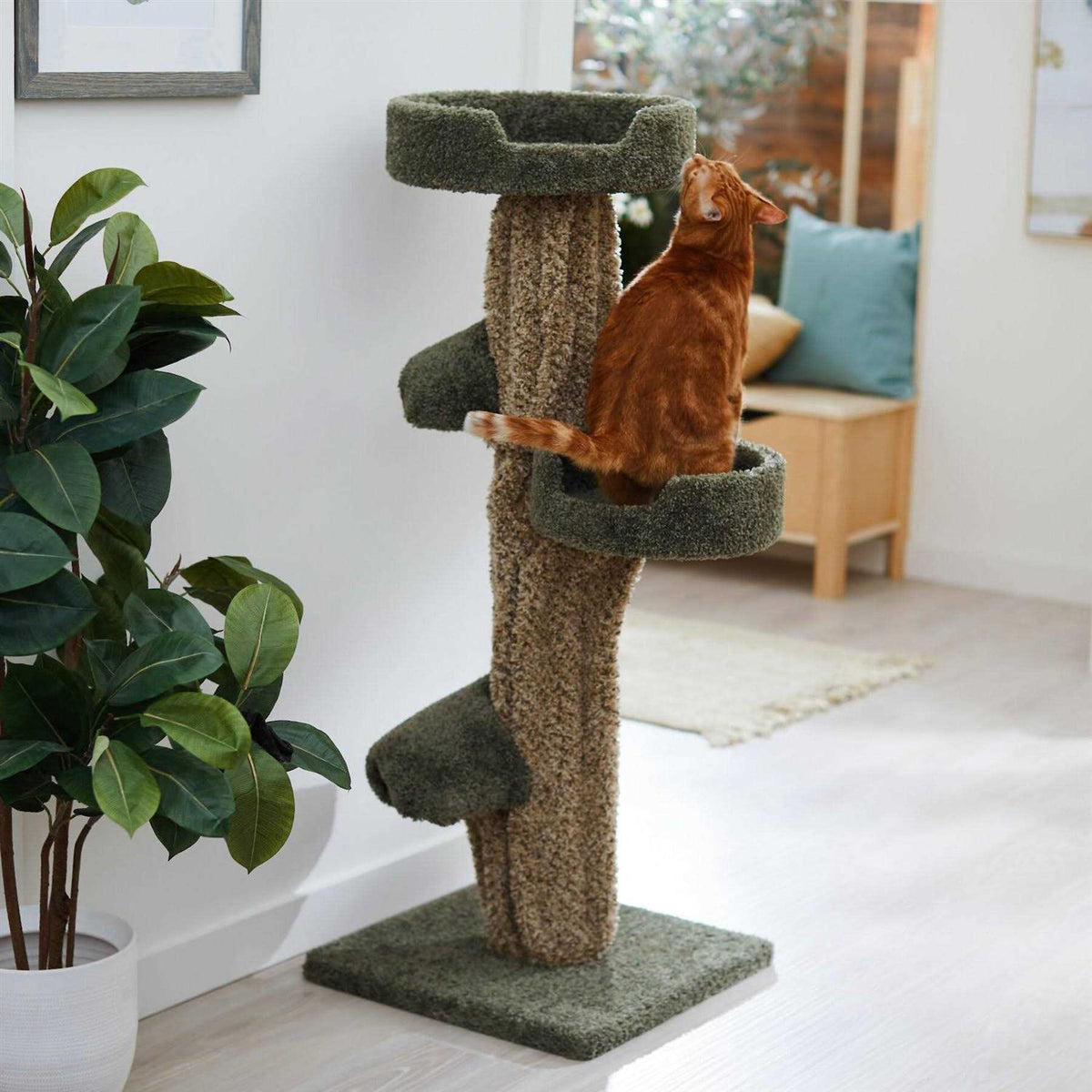 49-in Tree-Shaped Wooden Cat Tree R96215