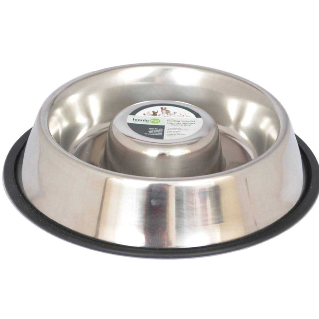 Stainless Steel Slow Feed Pet Bowl Z49016