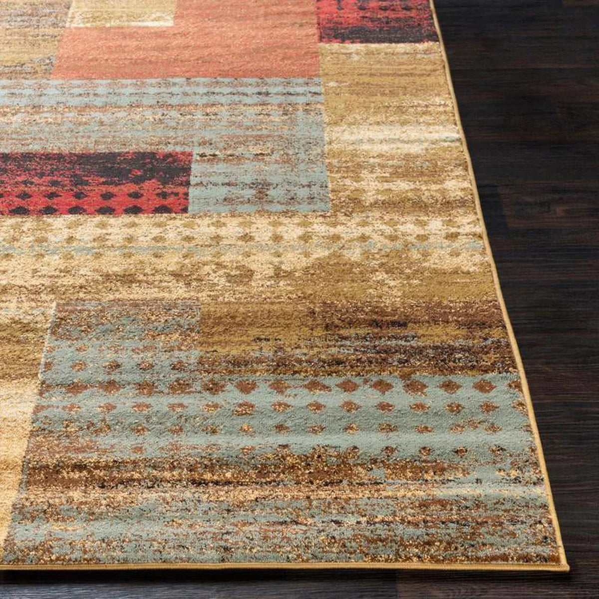 8x11 Dark Red Area Rug V5640