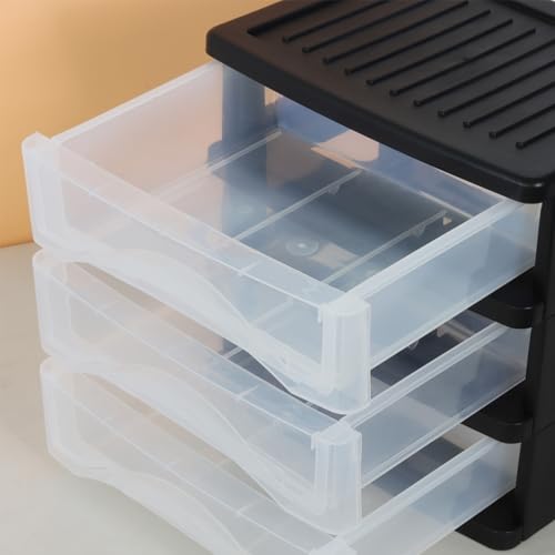 Medium 4 Drawer Clear Stacking Desktop Organizer O9151