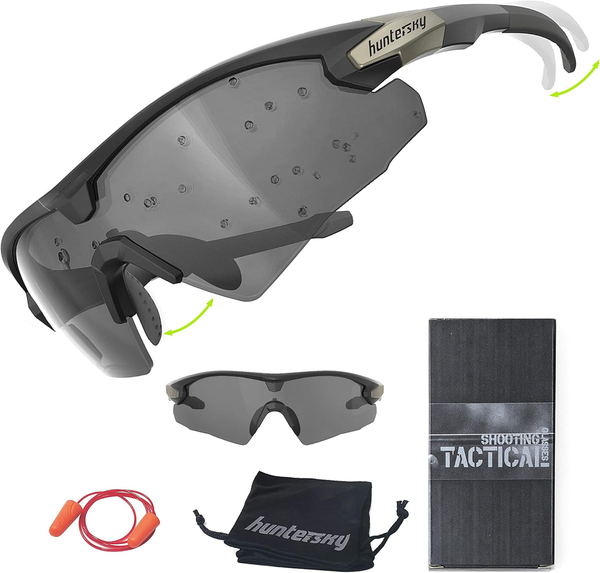 Tactical Shooting Glasses Ballistic Impact Protection Pack of 2 H608