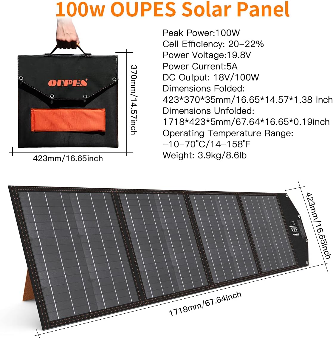 600W Portable Power Station with 100W Solar Panel Y36133