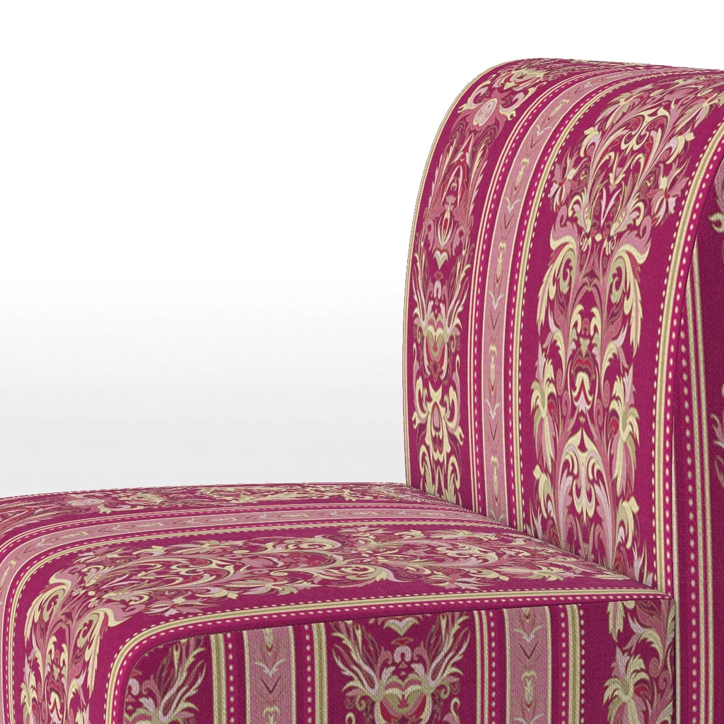 Purple and Gold Striped Pattern Upholstered Accent Chair R7941