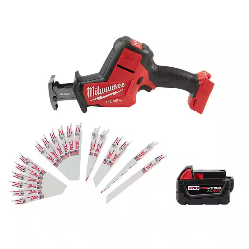 18-Volt Lithium-Ion Brushless Cordless Reciprocating Saw with Battery & Blade Set F3722