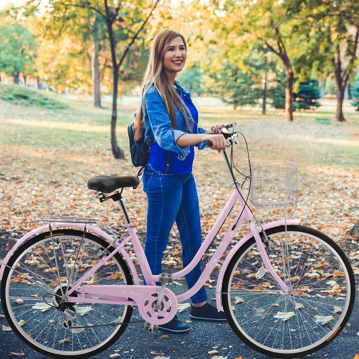 Pink 26in 7 Speed City Bike O36684