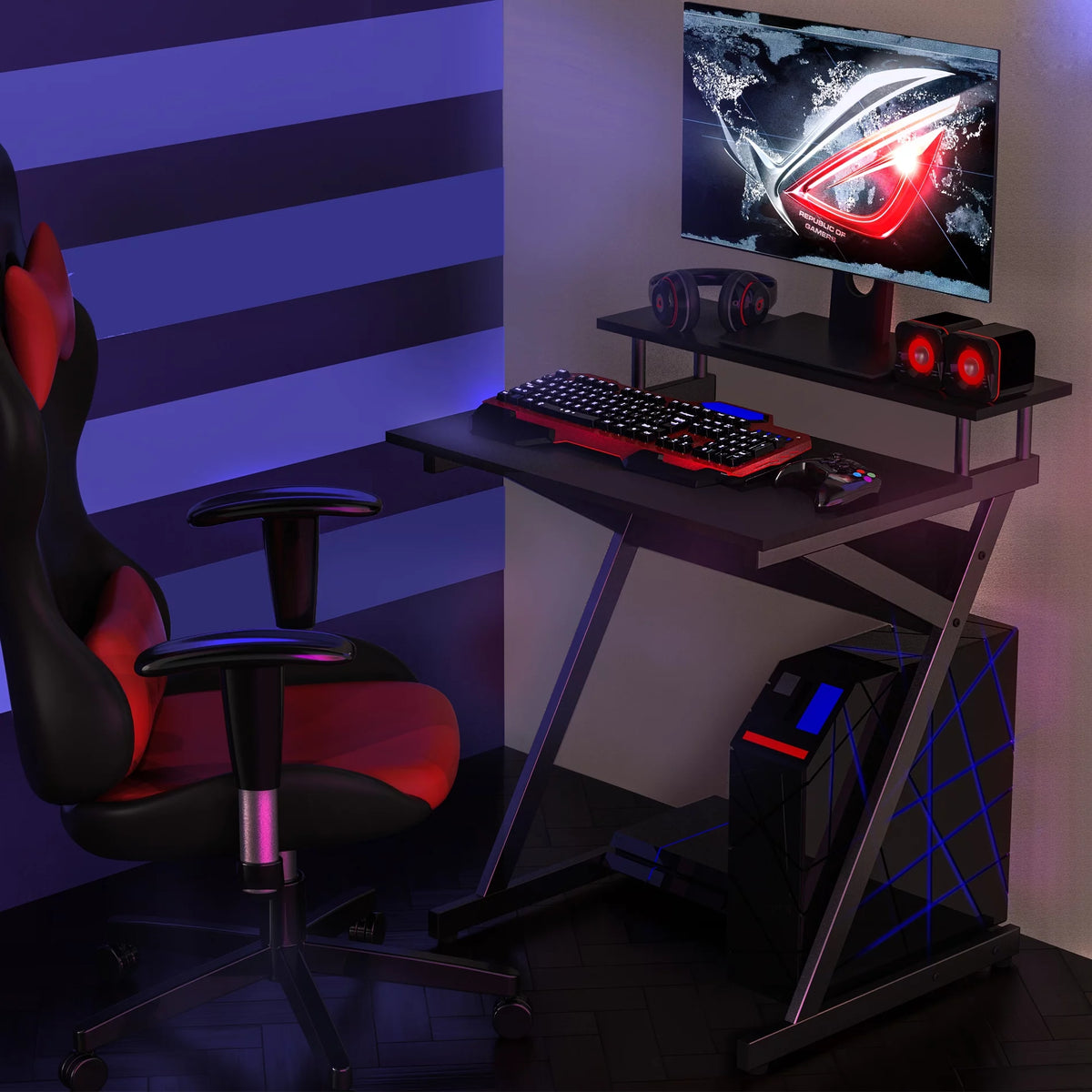27-Inch Computer Desk with Monitor Shelf M8486