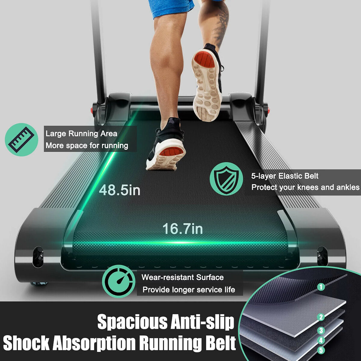 Folding Electric Treadmill Running Machine B589106