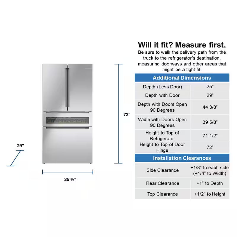 36 in. Counter Depth French Door Refrigerator with Beverage Cooler Drawer Z6357