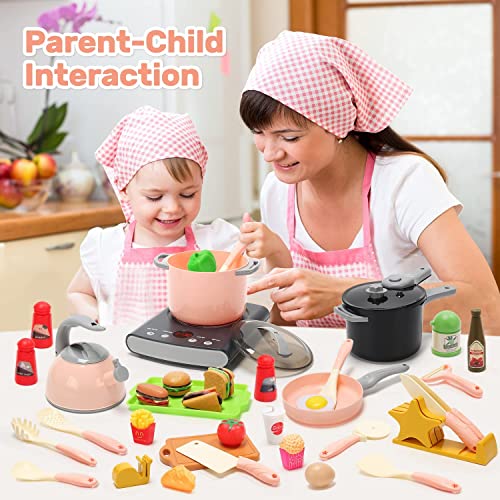 Pretend Play Kitchen Toy with Cookware and Play Food K64042