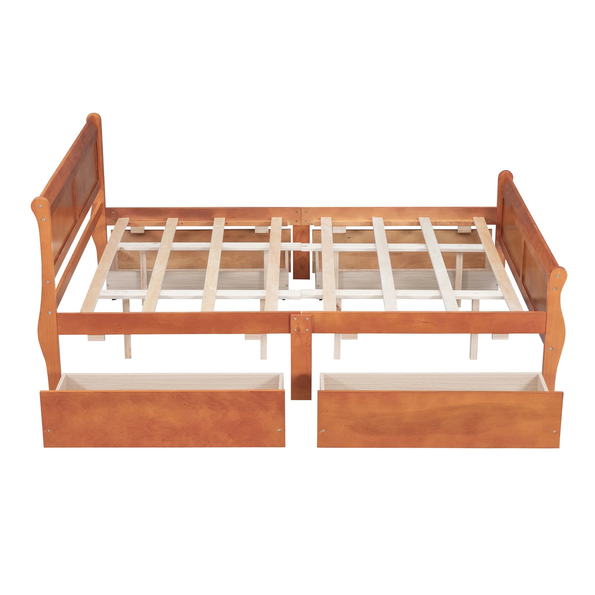 Queen Size Wood Platform Bed Frame with 4 Storage Drawers F909