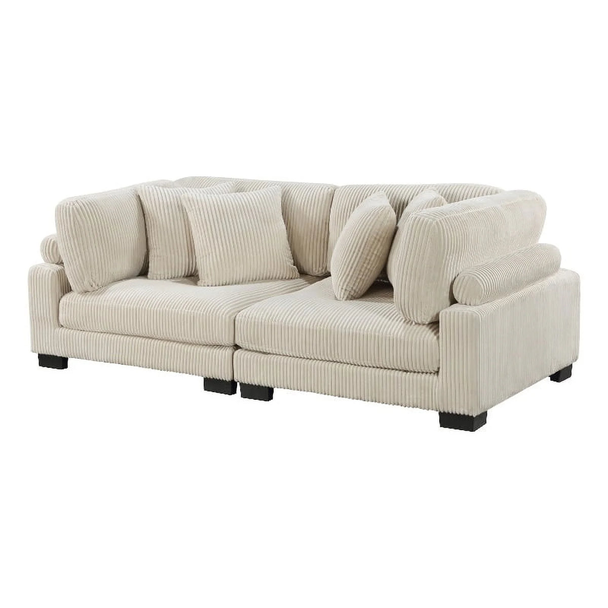 Beige Corduroy Loveseat E246