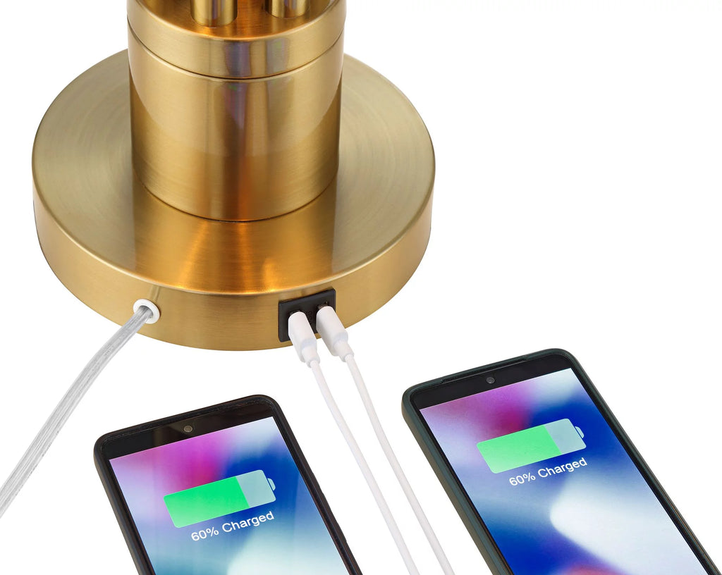 Mid Century Modern Accent Table Lamp with USB Ports Q75204