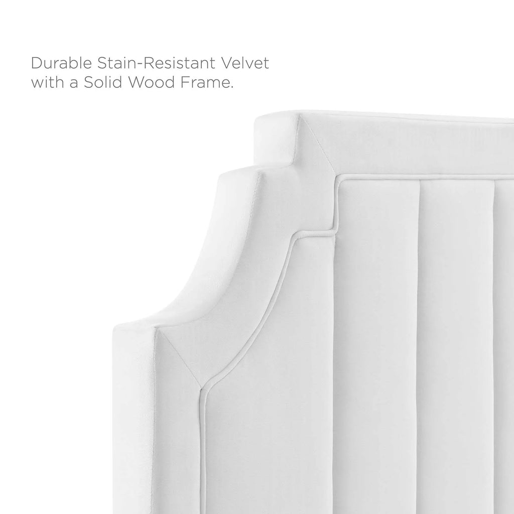 Twin Size White Velvet Platform Bed Frame K2420