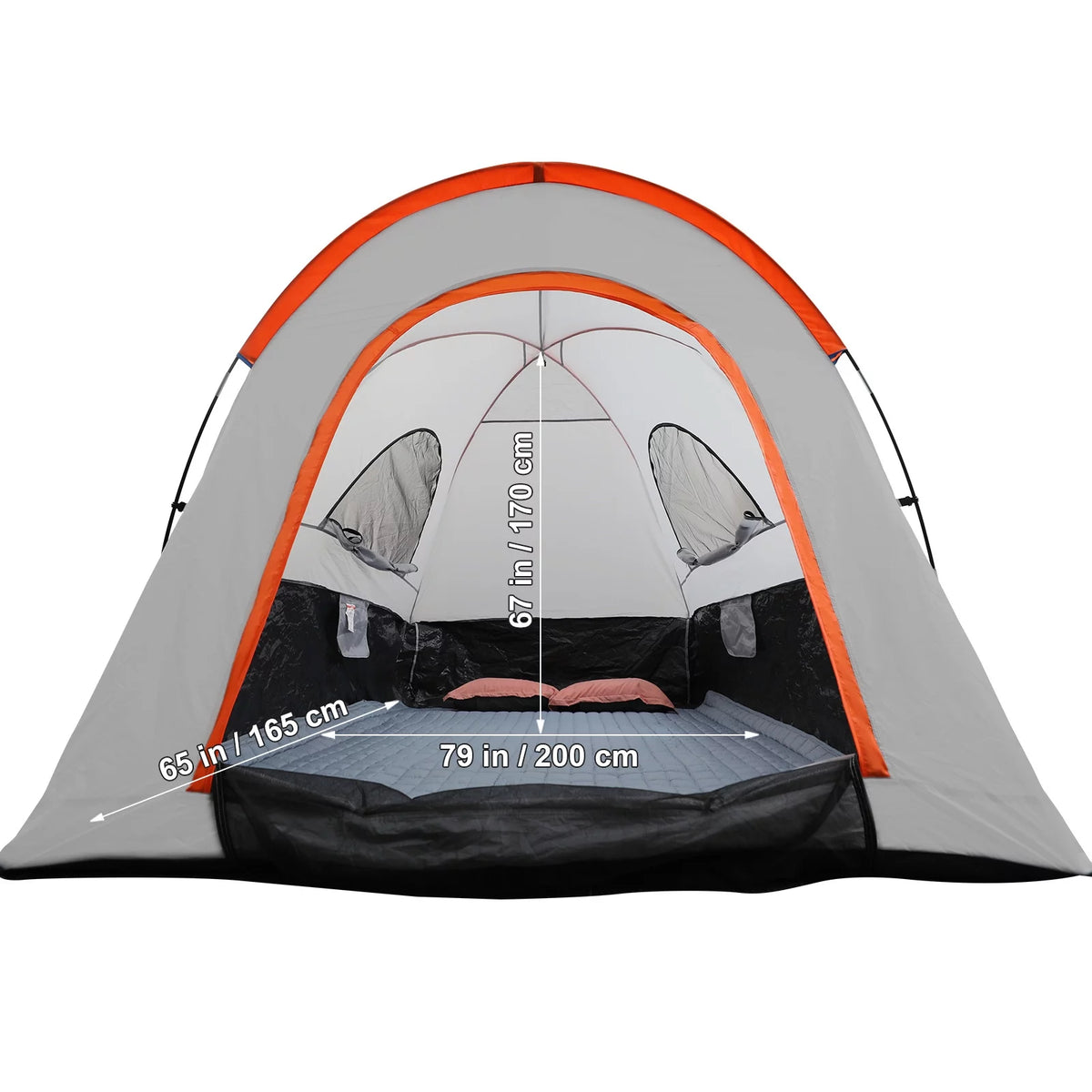 Waterproof Pickup Truck Bed Tent with Rainfly Carry Bag I4343
