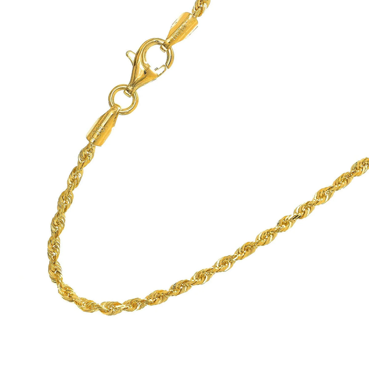 10k Yellow Gold 1.7 mm Rope Chain 24 Inches Z467