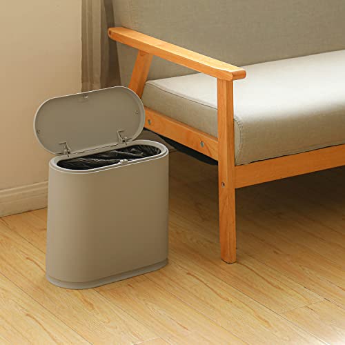 10 Liter Rectangular Plastic Trash Can with Press Type Lid S81601