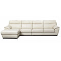 White Leather Left Side Facing Chaise Sectional H4150