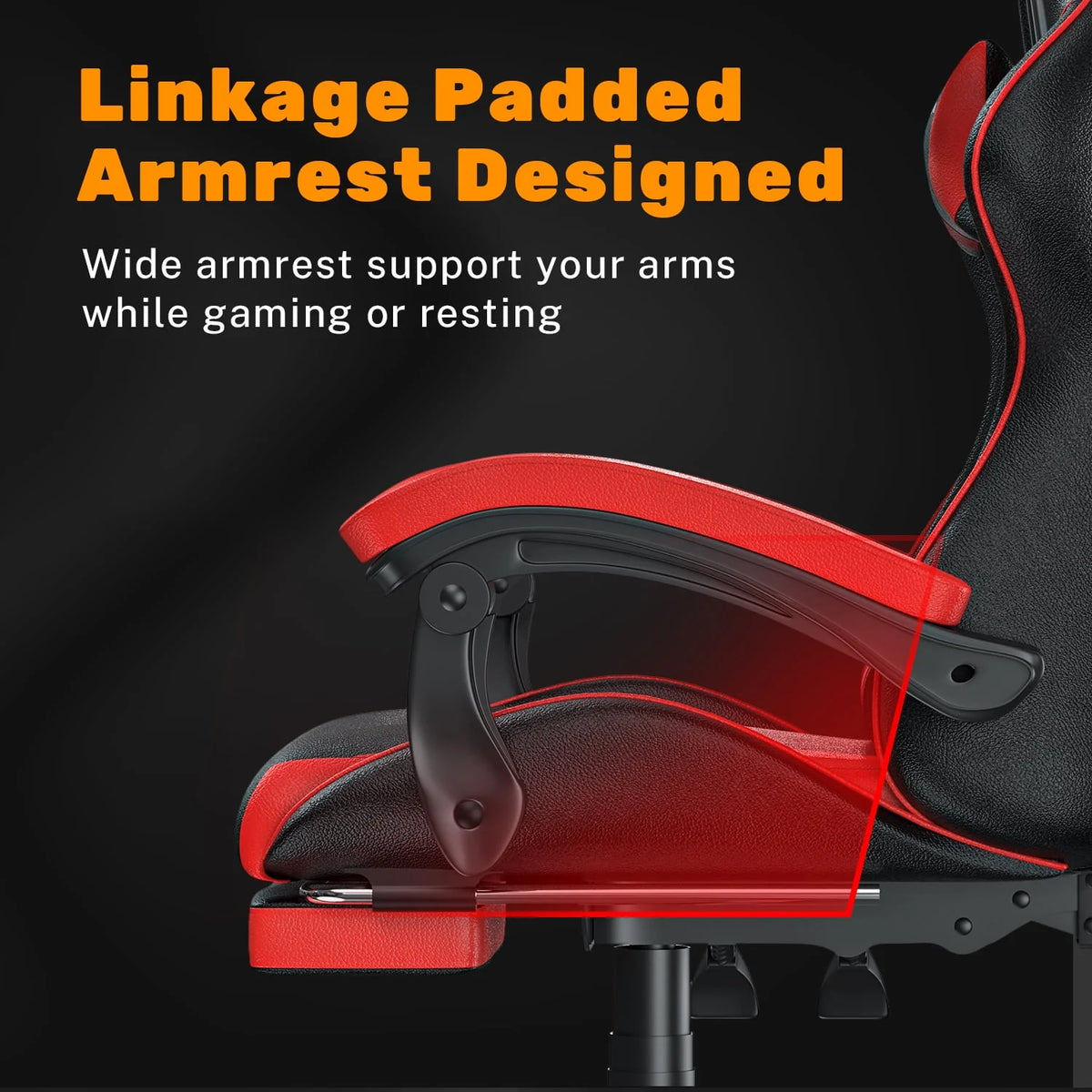 Pink Gaming Chair with Lumbar Support Height Adjustable I191264