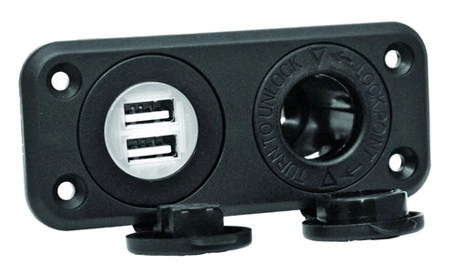 12V Receptacle with Dual USB Ports I785488