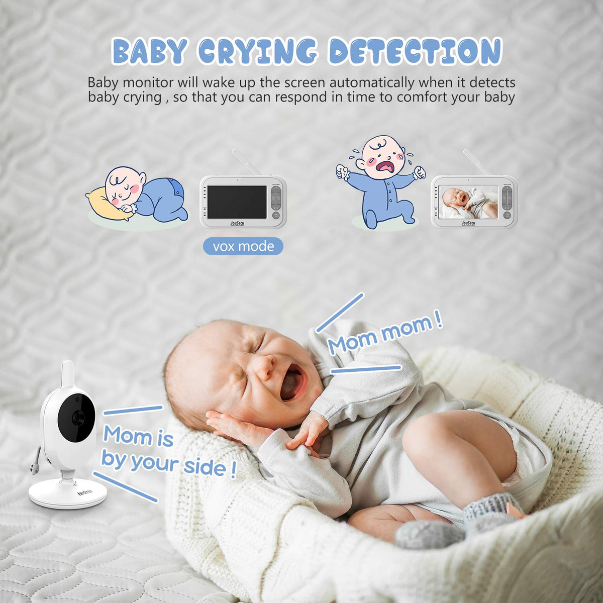 Baby Monitor with Camera and Audio 4.3 Inches LCD Split Screen P943