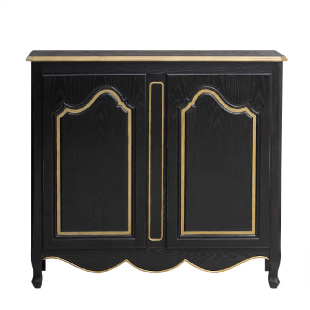 Black Storage Cabinet with 2 Doors W198