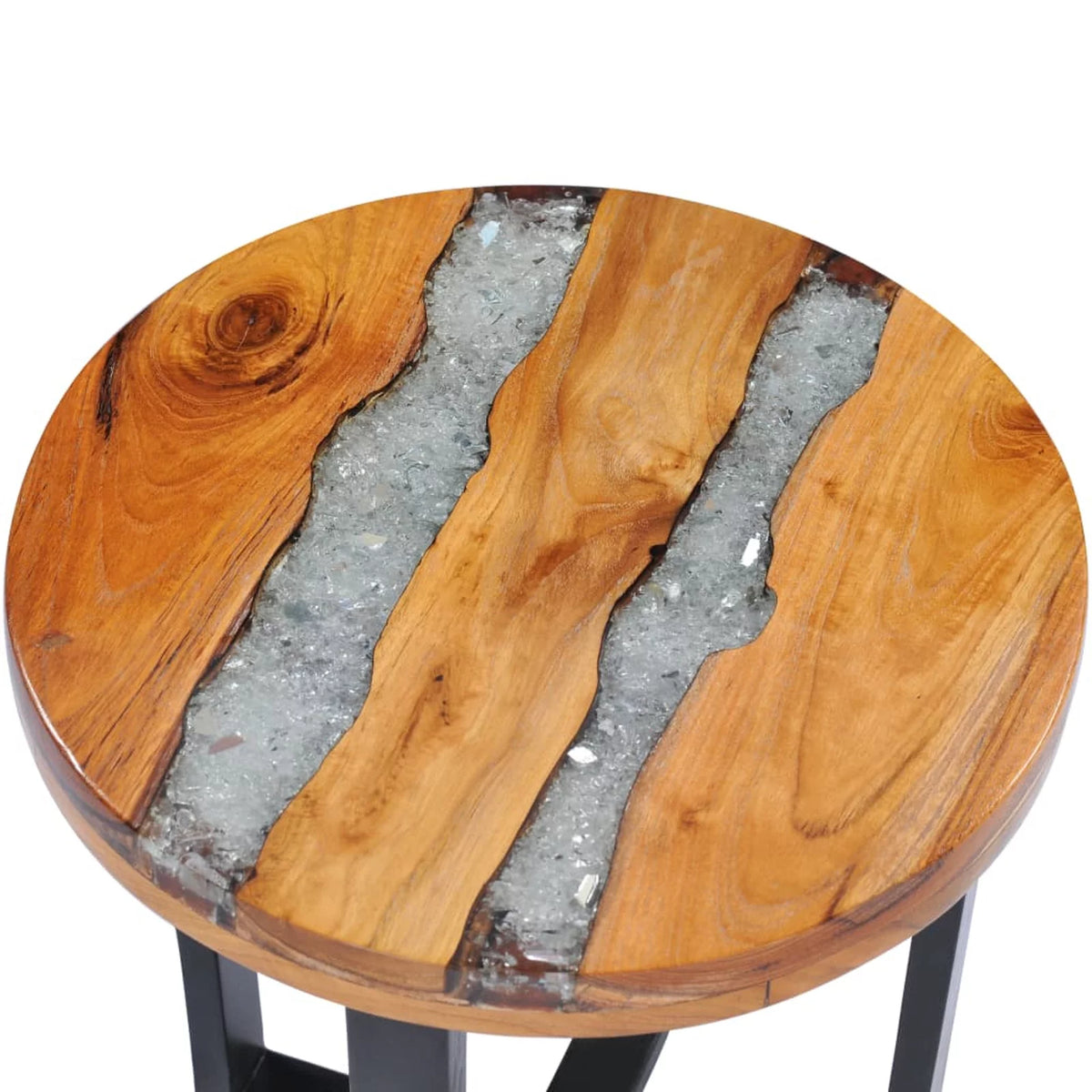 Solid Teak Wood and Polyresin Coffee Table Z285