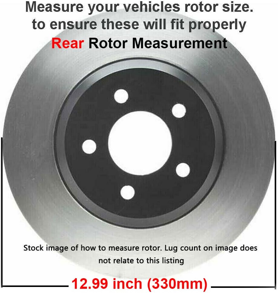 12 Front & Rear Drilled & Slotted Rotors + Ceramic Pads 10pc Set Z168743