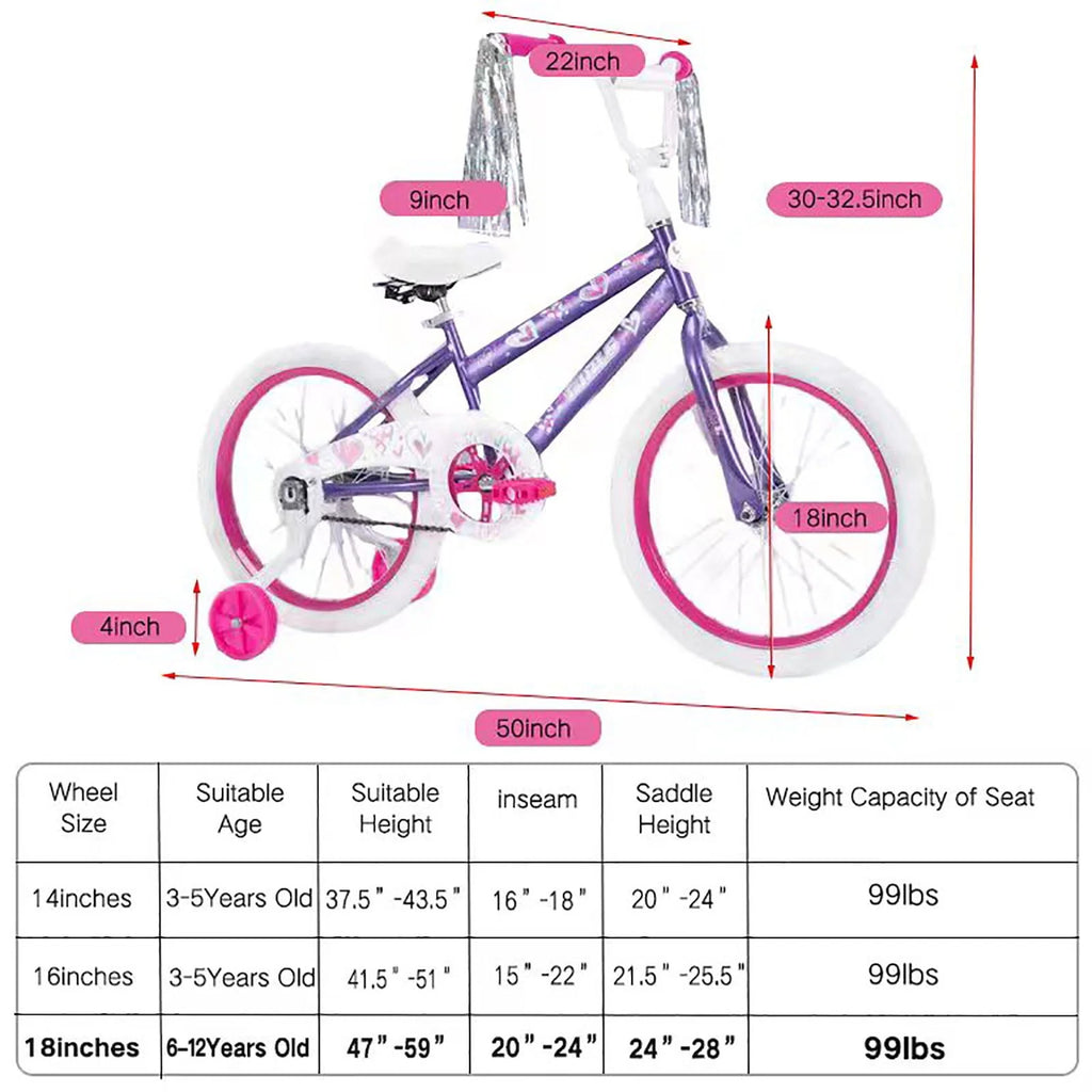 18 in. Kids Bike with Training Wheels W565